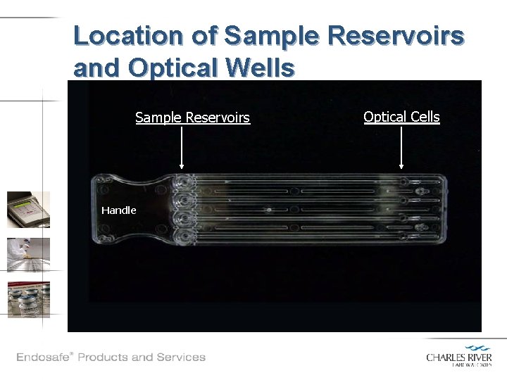 Location of Sample Reservoirs and Optical Wells Sample Reservoirs Handle Optical Cells 