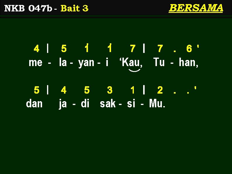 BERSAMA NKB 047 b - Bait 3 4 | 5 1> 1> 7 |