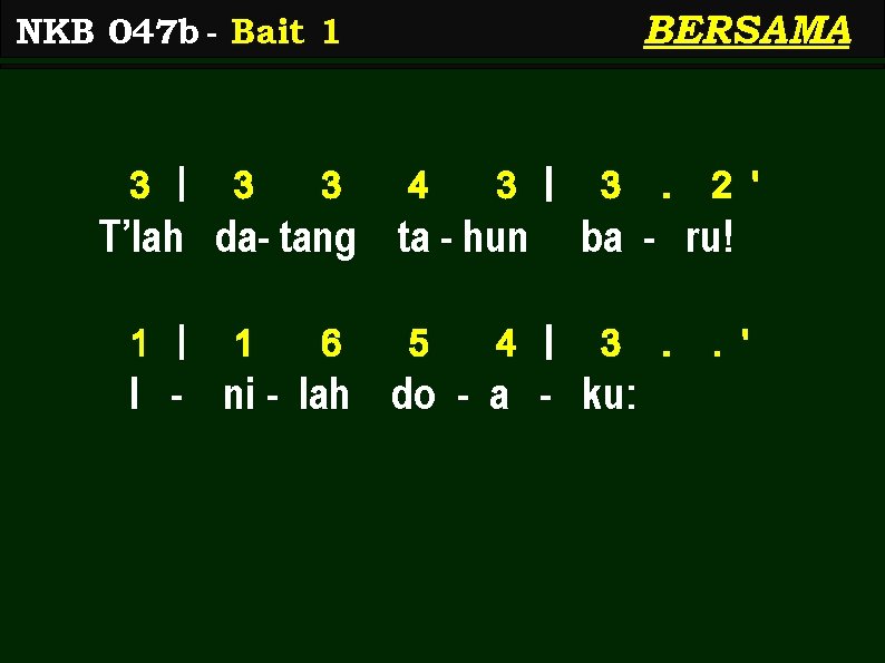 BERSAMA NKB 047 b - Bait 1 3 | 3 3 4 3 |