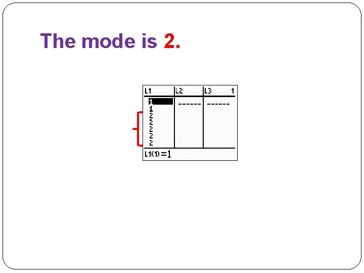 The mode is 2. 