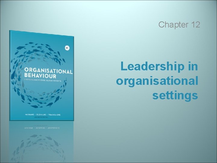 Chapter 12 Leadership in organisational settings 