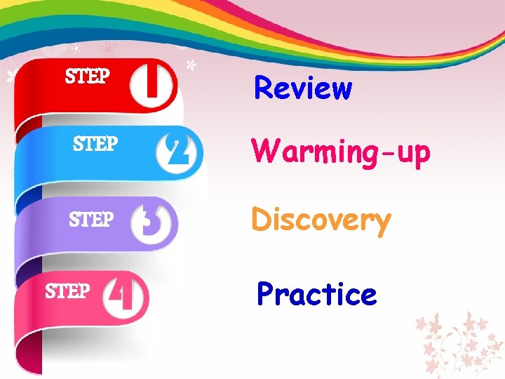 STEP Review STEP Warming-up STEP Discovery STEP Practice 