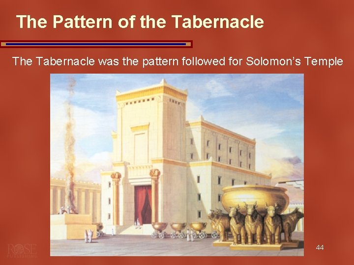 The Pattern of the Tabernacle The Tabernacle was the pattern followed for Solomon’s Temple The Pattern of the Tabernacle The Tabernacle was the pattern followed for Solomon’s Temple
