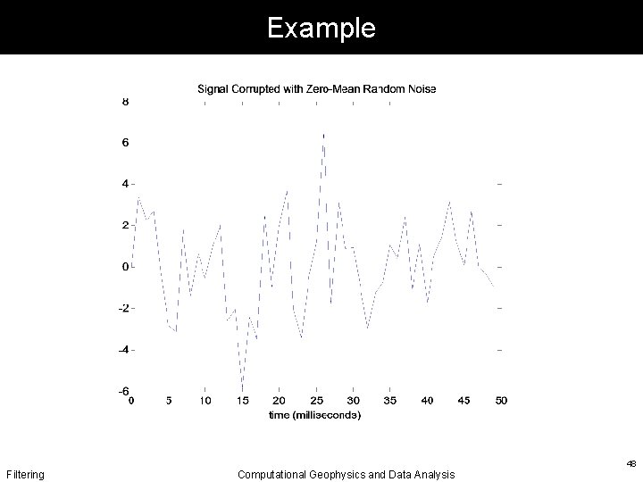 Example Filtering Computational Geophysics and Data Analysis 48 