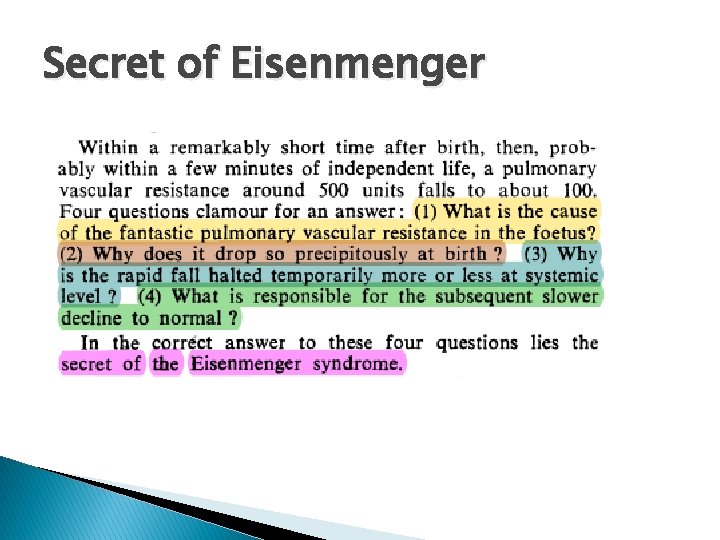 Secret of Eisenmenger 