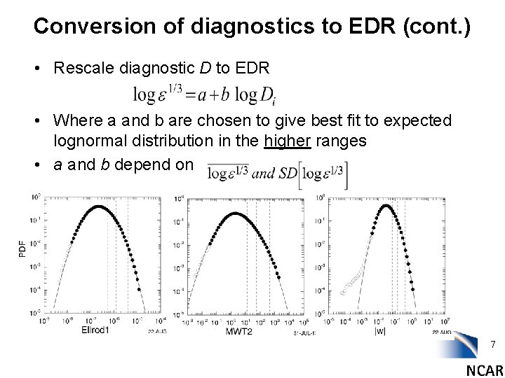 Conversion of diagnostics to EDR (cont. ) • Rescale diagnostic D to EDR •