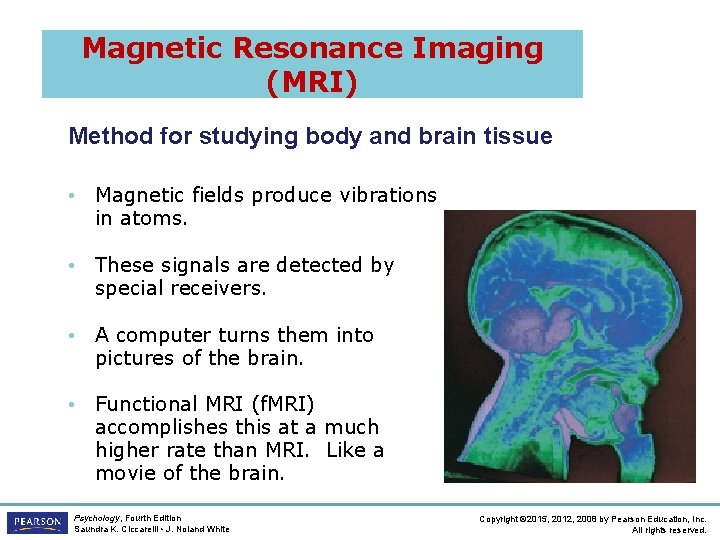 Magnetic Resonance Imaging (MRI) Method for studying body and brain tissue • Magnetic fields