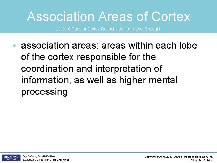 Association Areas of Cortex LO 2. 10 Parts of Cortex Responsible for Higher Thought