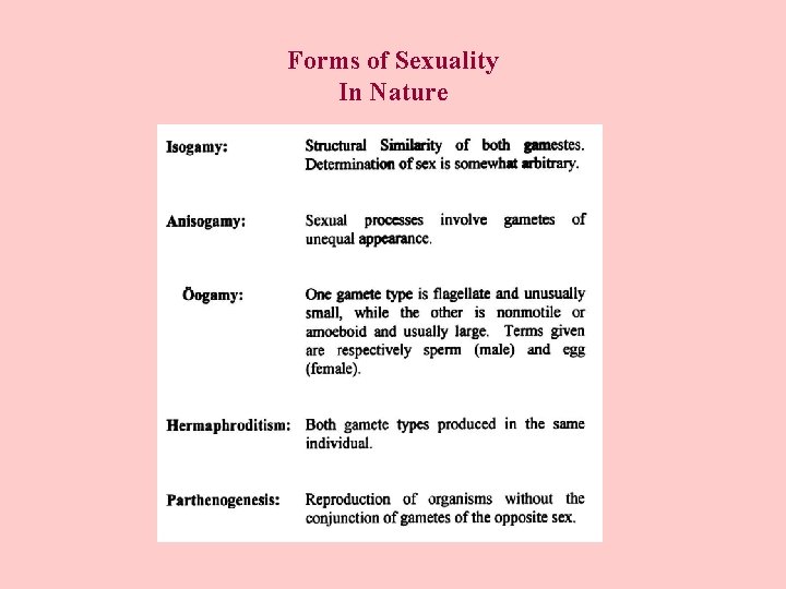 Forms of Sexuality In Nature 