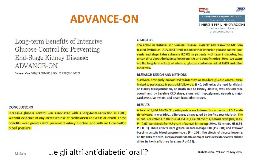 ADVANCE-ON M Gallo …e gli altri antidiabetici orali? 