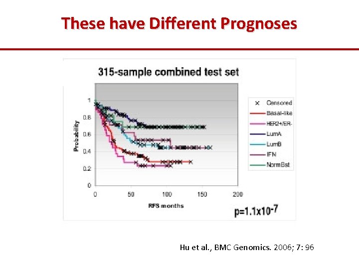 These have Different Prognoses Hu et al. , BMC Genomics. 2006; 7: 96 