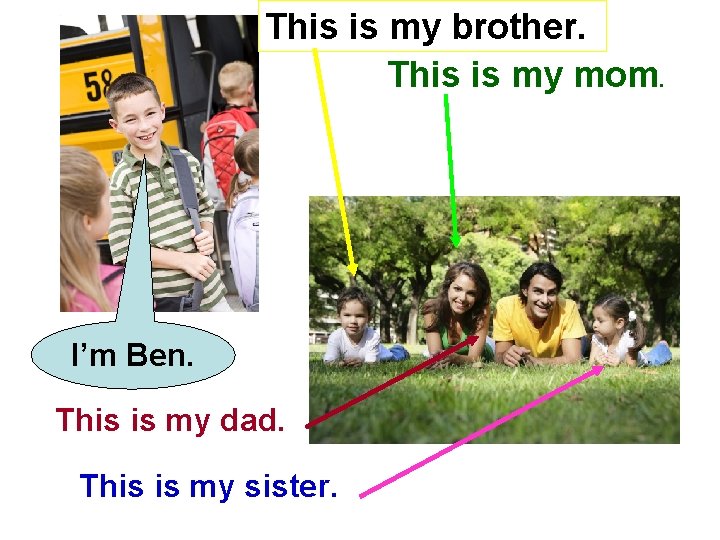 This is my brother. This is my mom. I’m Ben. This is my dad.