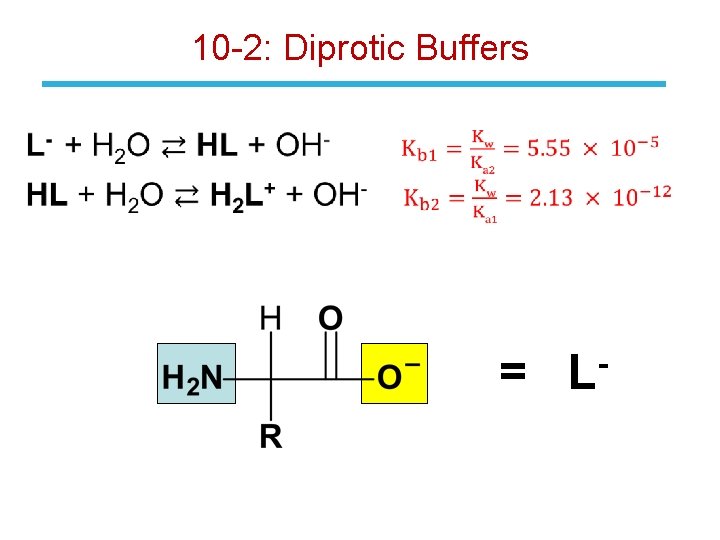 10 -2: Diprotic Buffers • = L 