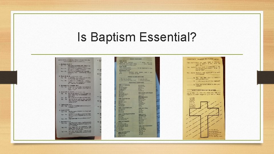 Is Baptism Essential? 