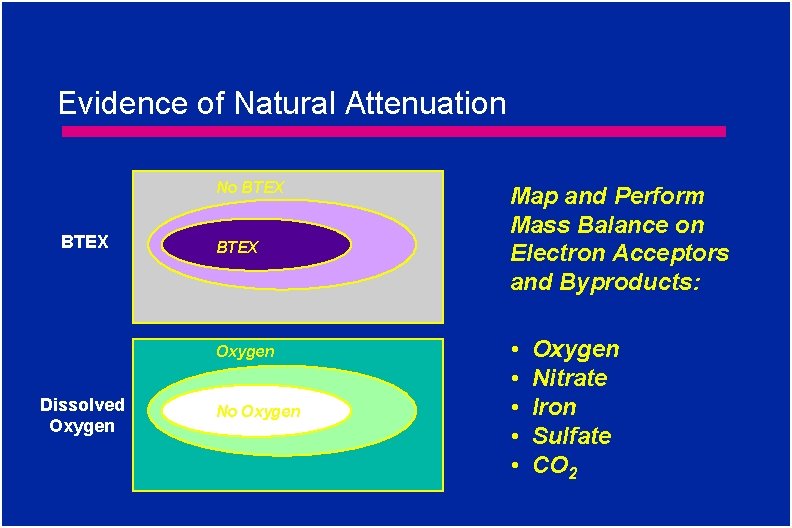 Evidence of Natural Attenuation No BTEX Oxygen Dissolved Oxygen No Oxygen Map and Perform