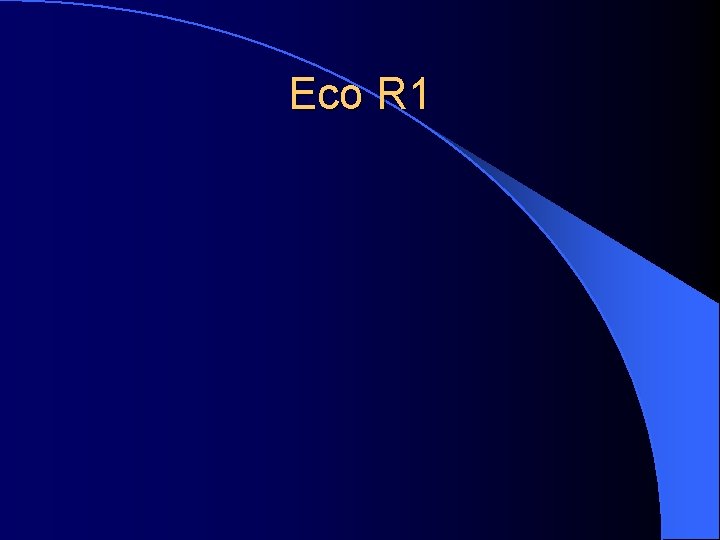 Eco R 1 