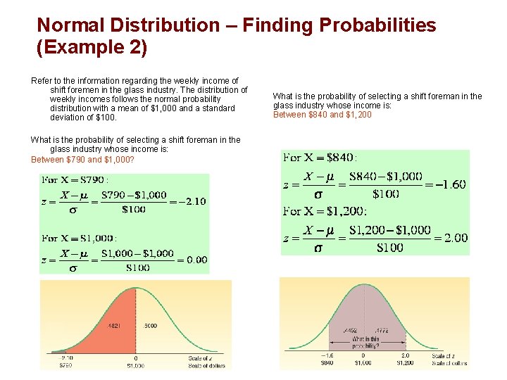 Normal Distribution – Finding Probabilities (Example 2) Refer to the information regarding the weekly