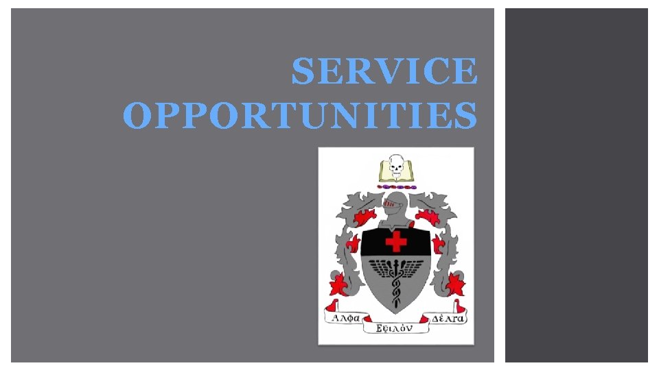 SERVICE OPPORTUNITIES 
