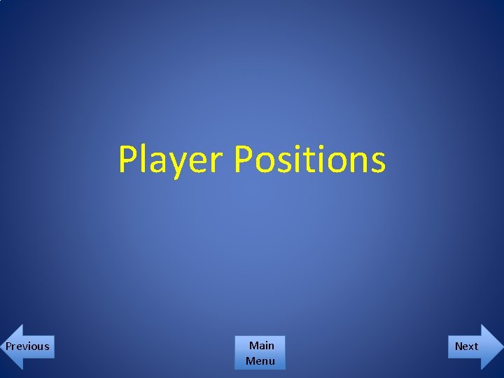 Player Positions Previous Main Menu Next 