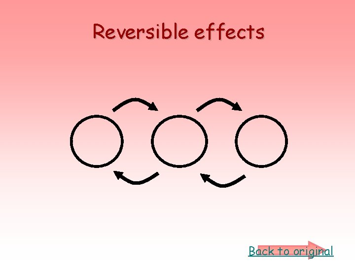 Reversible effects Back to original 