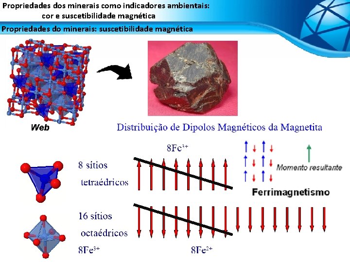 Propriedades dos minerais como indicadores ambientais: cor e suscetibilidade magnética Propriedades do minerais: suscetibilidade