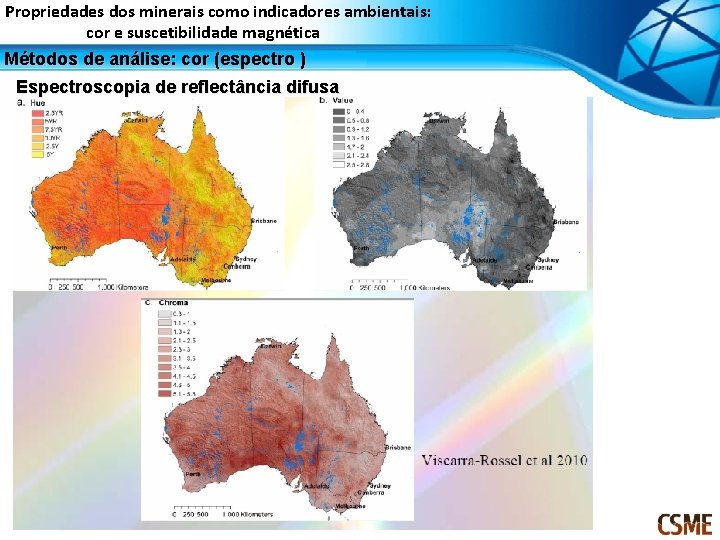 Propriedades dos minerais como indicadores ambientais: cor e suscetibilidade magnética Métodos de análise: cor