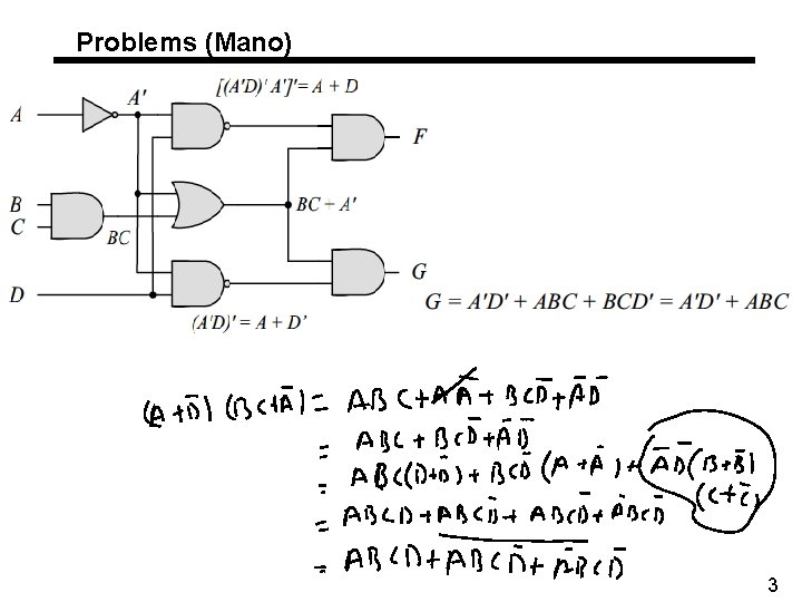 Problems (Mano) 3 