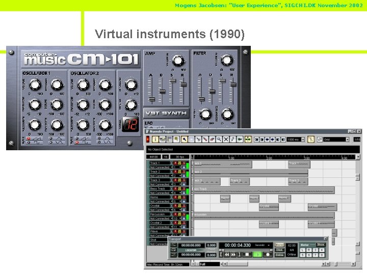 Mogens Jacobsen: ”User Experience”, SIGCHI. DK November 2002 Virtual instruments (1990) 