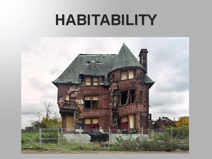 HABITABILITY 