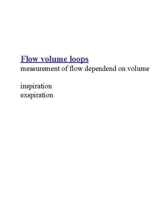 Flow volume loops measurement of flow dependend on volume inspiration exspiration 