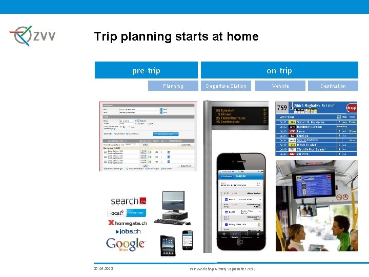 Trip planning starts at home pre-trip on-trip Planning 27. 09. 2013 Departure Station PEP