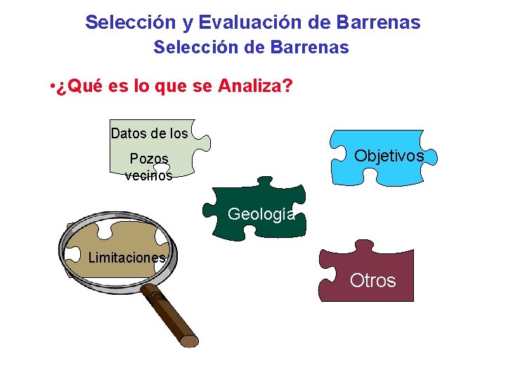 Selección y Evaluación de Barrenas Selección de Barrenas • ¿Qué es lo que se