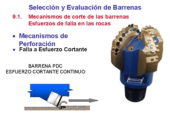 Selección y Evaluación de Barrenas 9. 1. Mecanismos de corte de las barrenas Esfuerzos