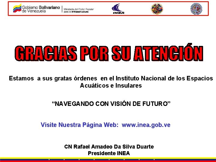 Estamos a sus gratas órdenes en el Instituto Nacional de los Espacios Acuáticos e