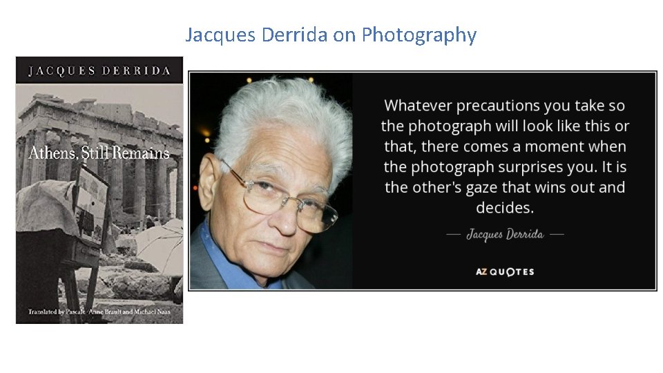 Jacques Derrida on Photography 