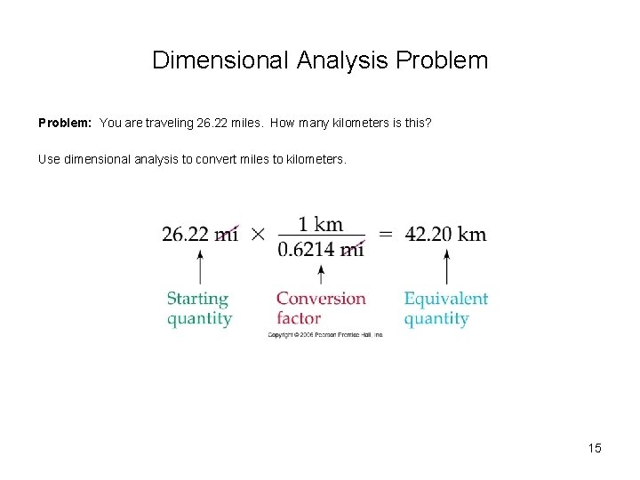 Dimensional Analysis Problem: You are traveling 26. 22 miles. How many kilometers is this?