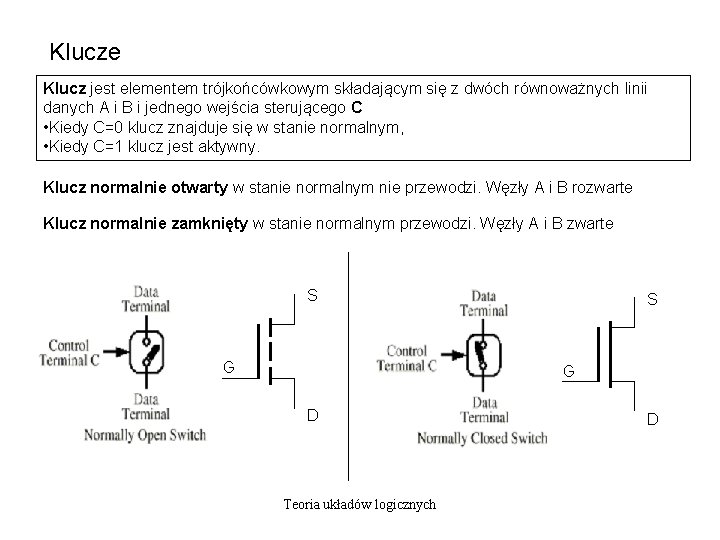 Klucze Klucz jest elementem trójkońcówkowym składającym się z dwóch równoważnych linii danych A i