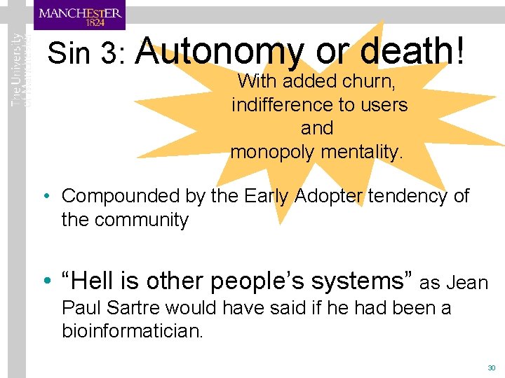 Sin 3: Autonomy or death! With added churn, indifference to users and monopoly mentality.