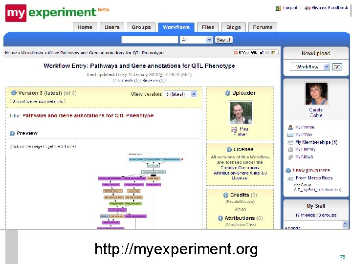 http: //myexperiment. org 76 