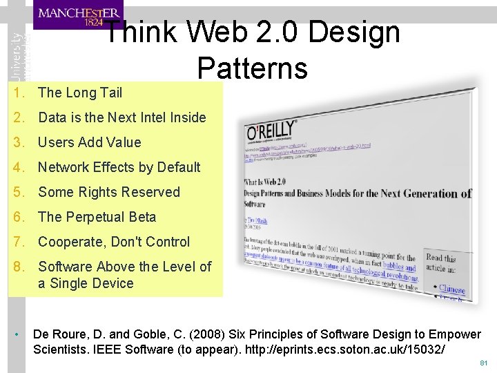 Think Web 2. 0 Design Patterns 1. The Long Tail 2. Data is the