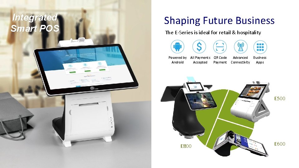 Integrated Smart POS Shaping Future Business The E-Series is ideal for retail & hospitality