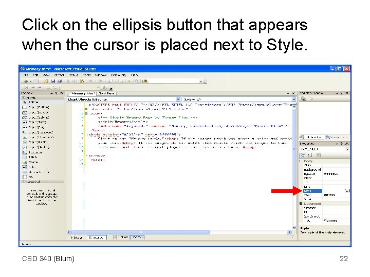 Click on the ellipsis button that appears when the cursor is placed next to