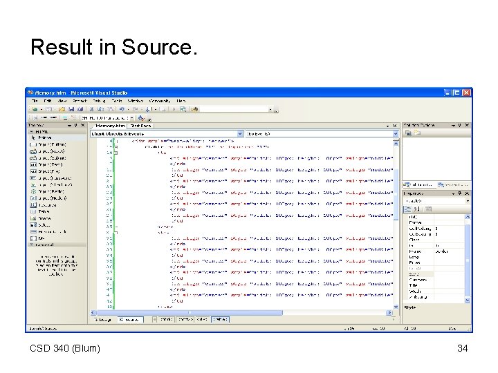 Result in Source. CSD 340 (Blum) 34 