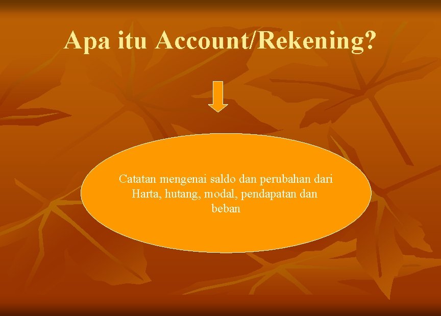 Apa itu Account/Rekening? Catatan mengenai saldo dan perubahan dari Harta, hutang, modal, pendapatan dan