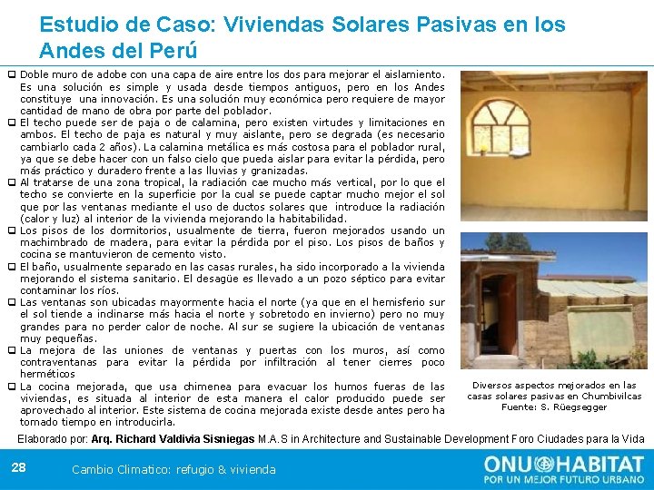 Estudio de Caso: Viviendas Solares Pasivas en los Andes del Perú q Doble muro