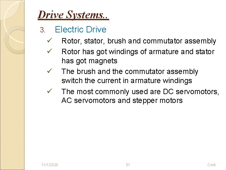 Drive Systems. . Electric Drive 3. ü ü 11/1/2020 Rotor, stator, brush and commutator