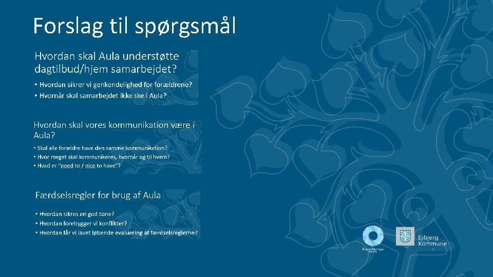 Forslag til spørgsmål 