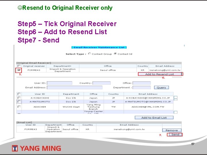  Resend to Original Receiver only Step 5 – Tick Original Receiver Step 6