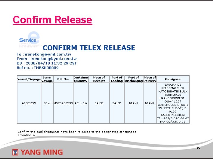 Confirm Release 69 