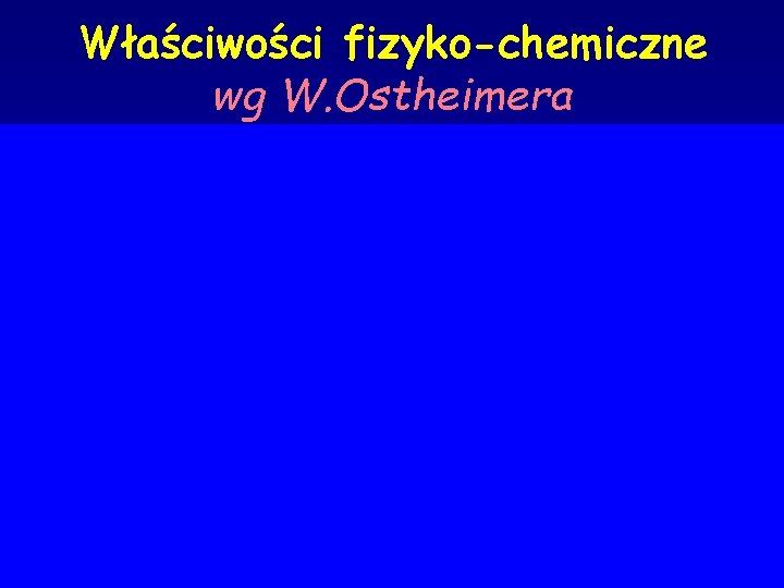 Właściwości fizyko-chemiczne wg W. Ostheimera 